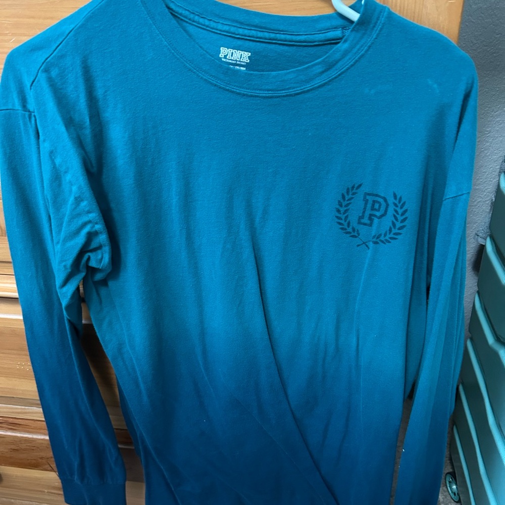 Teal Ombré Long Sleeve Shirt
